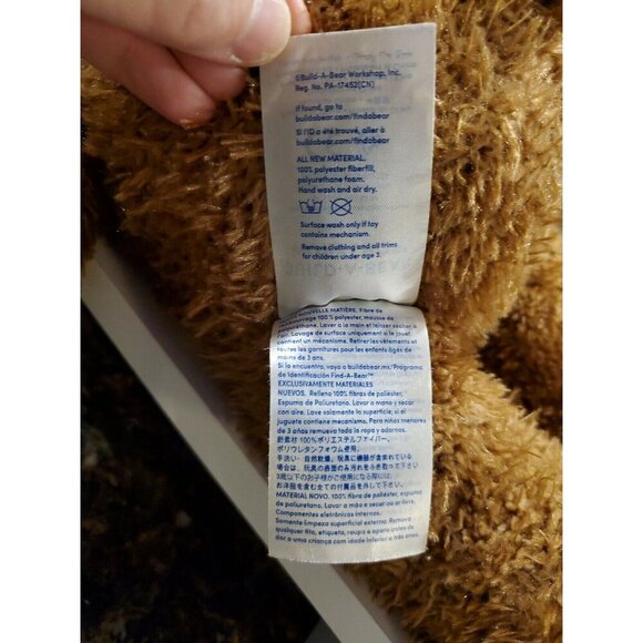 Build-A-Bear Brown Teddy Bear Stuffed Animal With Red Heart  Plush - Picture 6 of 8